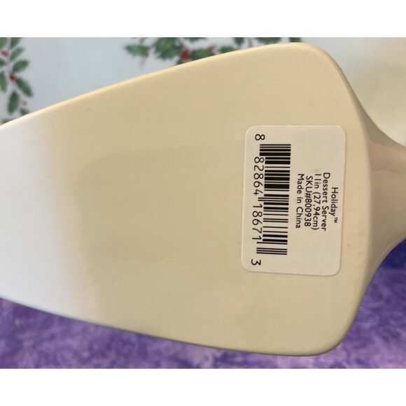 Lenox Holly Berry Cake Pie Tart Plate And Dessert Server Vintage 2 Piece USA - Picture 3 of 5